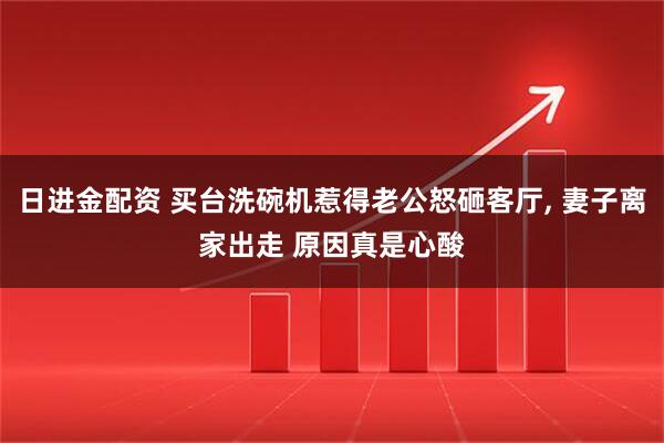 日進(jìn)金配資 買臺洗碗機(jī)惹得老公怒砸客廳, 妻子離家出走 原因真是心酸